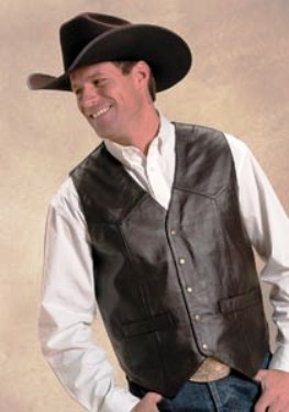 275520701BR Men's Brown Lamb Skin Leather Vest
